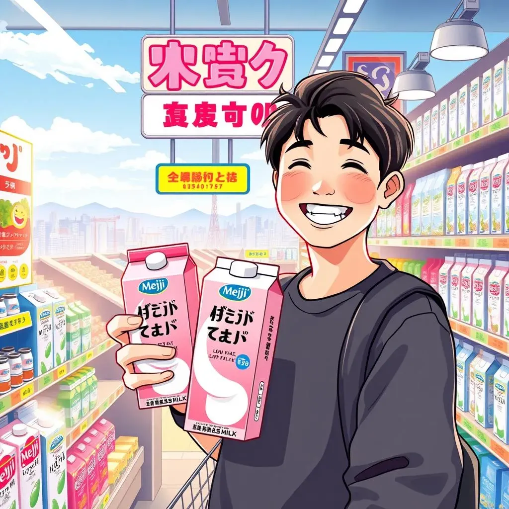 Brands and Availability of Low Fat Milk Japan