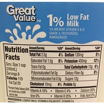 Common Questions About calories 1 cup low fat milk Answered