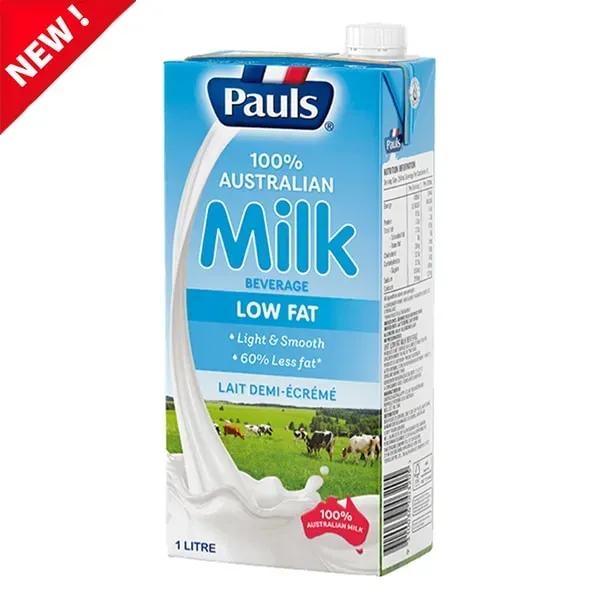 Common Types: An Example of Low Fat Milk on Shelves