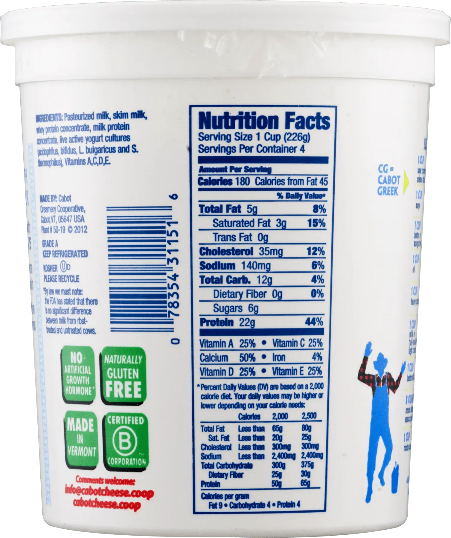 Essential Greek Yogurt Low Fat Nutrition Facts