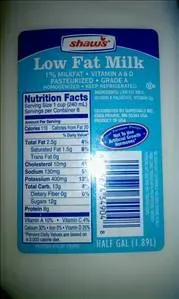Essential one cup of low fat milk calories & nutrition