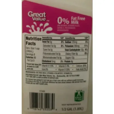 Understanding 0 Fat Milk Calories